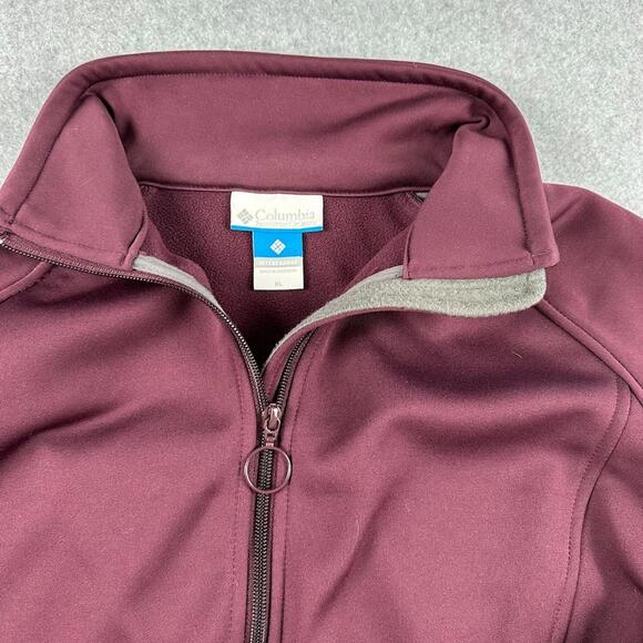 Columbia Jacket Interchange Zip Up Maroon Rain Resist XL Womens Hiking Run Warm - Picture 3 of 7